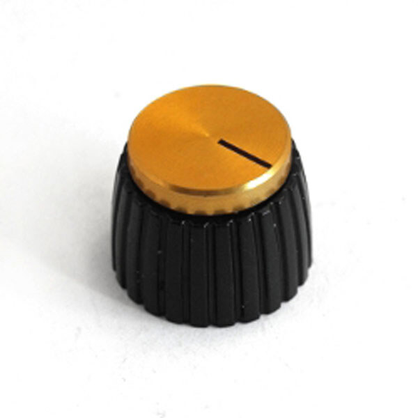 Ручка для потенциометра MARSHALL STYLE BLACK/GOLD 6.4mm - № 1 Ручка для потенциометра MARSHALL STYLE BLACK/GOLD 6.4mm - № 1
