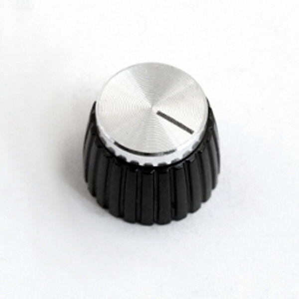 Ручка для потенциометра MARSHALL STYLE BLACK/SILVER 6.4mm - № 1 Ручка для потенциометра MARSHALL STYLE BLACK/SILVER 6.4mm - № 1