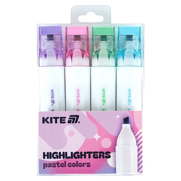 Маркер/Highlighter, Creative Pastel Colors, набір 4-х шт., Kite - № 1 Маркер/Highlighter, Creative Pastel Colors, набір 4-х шт., Kite - № 1