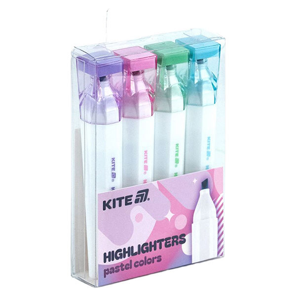 Маркер/Highlighter, Creative Pastel Colors, набір 4-х шт., Kite - № 3 Маркер/Highlighter, Creative Pastel Colors, набір 4-х шт., Kite - № 3
