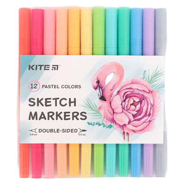 Скетч-маркери "Pastel", набір 12 шт., Kite - № 1 Скетч-маркери "Pastel", набір 12 шт., Kite - № 1