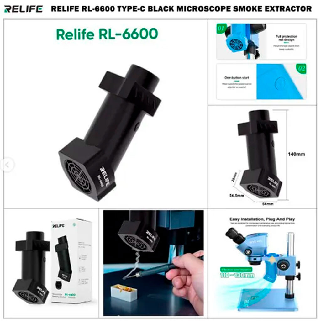 Витяжка диму Relife RL-6600, Чорний - № 3 Витяжка диму Relife RL-6600, Чорний - № 3
