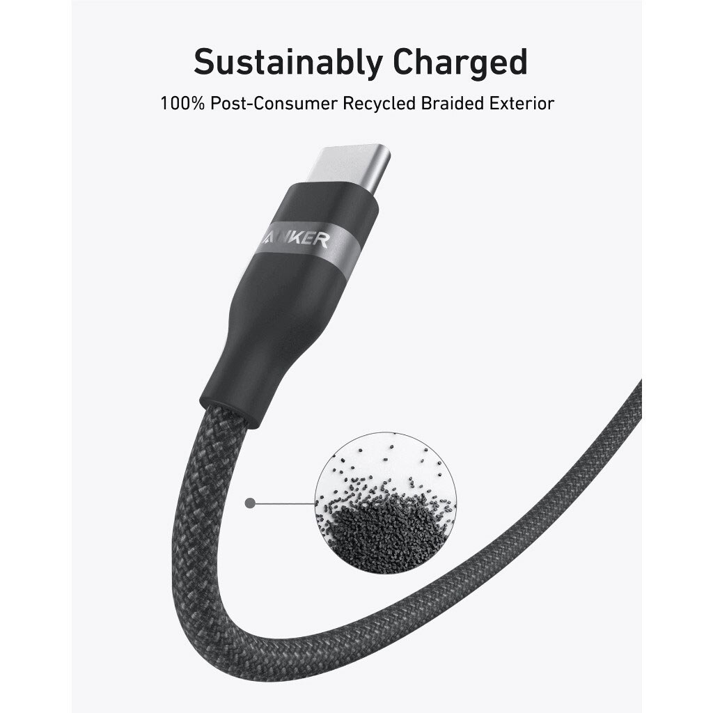 Кабель Anker A82E2H12, Type-C, 1.8 м., Черный - № 3 Кабель Anker A82E2H12, Type-C, 1.8 м., Черный - № 3