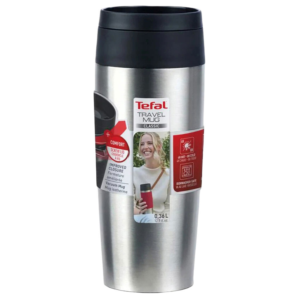 Термочашка Tefal Travel Mug Classic, Серебряный - № 2 Термочашка Tefal Travel Mug Classic, Серебряный - № 2