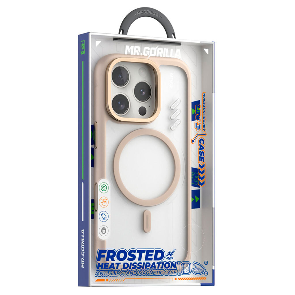 Чехол (накладка) Apple iPhone 16 Pro Max, Blueo Frosted Heat Dissipation Stand, MagSafe, Золотой - № 2 Чехол (накладка) Apple iPhone 16 Pro Max, Blueo Frosted Heat Dissipation Stand, MagSafe, Золотой - № 2