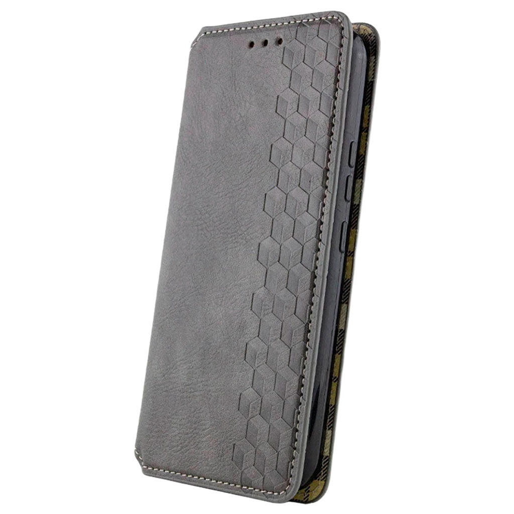 Чехол (книжка) Samsung Galaxy S25 FE, GETMAN Cubic, Серый - № 2 Чехол (книжка) Samsung Galaxy S25 FE, GETMAN Cubic, Серый - № 2