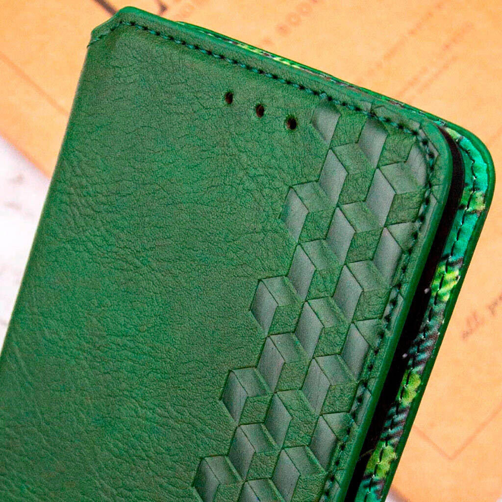 Чохол (книжка) Xiaomi Poco X8 Pro Max, GETMAN Cubic, Зелений - № 5 Чохол (книжка) Xiaomi Poco X8 Pro Max, GETMAN Cubic, Зелений - № 5