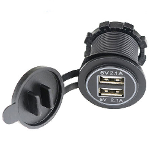 Зарядний пристрій USB YC-A17W 5V 2.1A+5V 2.1A біле підсвічування - № 1 Зарядний пристрій USB YC-A17W 5V 2.1A+5V 2.1A біле підсвічування - № 1