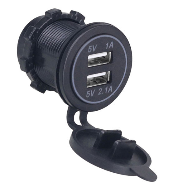 Зарядний пристрій USB YC-A19W 5V 2.1A+5V 1A біле підсвічування - № 2 Зарядний пристрій USB YC-A19W 5V 2.1A+5V 1A біле підсвічування - № 2