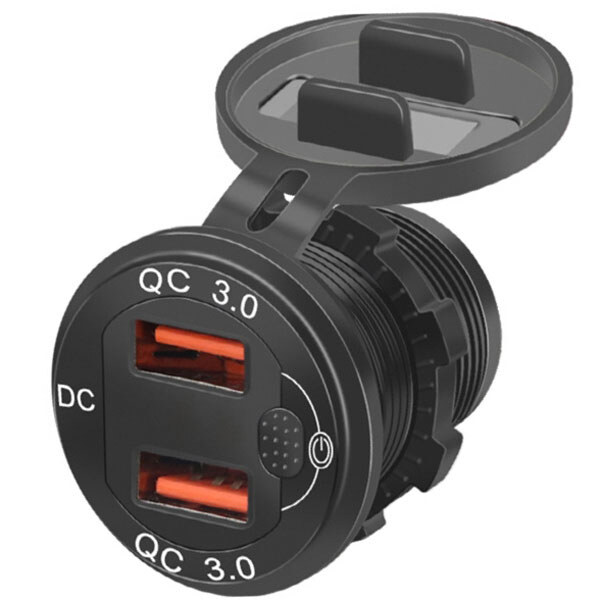 Зарядний пристрій USB YC-A32KG Dual QC3.0 зелений індикатор - № 1 Зарядний пристрій USB YC-A32KG Dual QC3.0 зелений індикатор - № 1