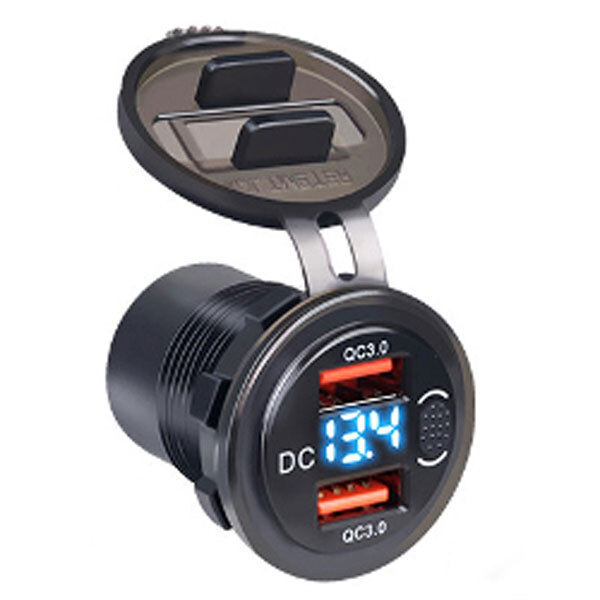 Зарядное устройство USB YC-A48AB Dual QC3.0 синий индикатор - № 1 Зарядное устройство USB YC-A48AB Dual QC3.0 синий индикатор - № 1