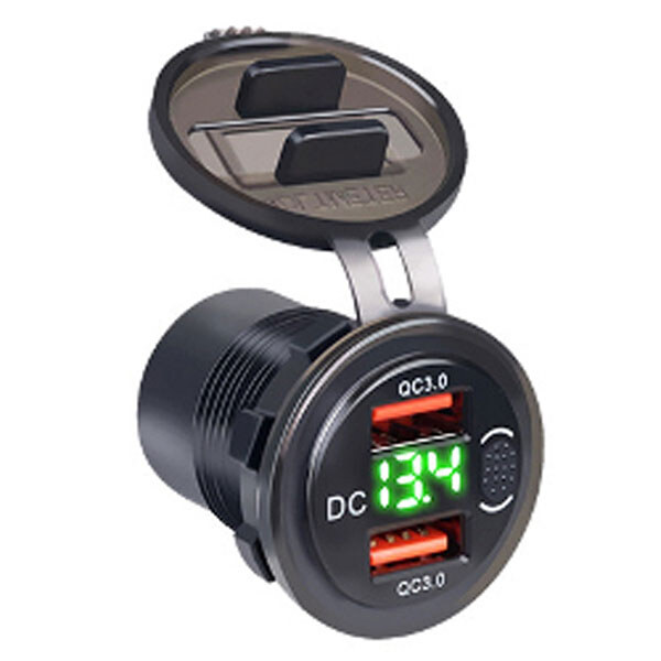 Зарядний пристрій USB YC-A48AG Dual QC3.0 зелений індикатор - № 1 Зарядний пристрій USB YC-A48AG Dual QC3.0 зелений індикатор - № 1