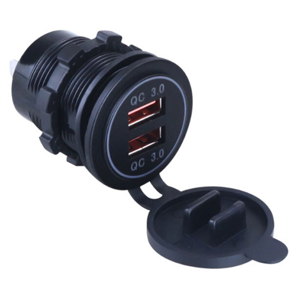 Зарядний пристрій USB YC-A85R Dual QC3.0 червоне підсвічування - № 1 Зарядний пристрій USB YC-A85R Dual QC3.0 червоне підсвічування - № 1