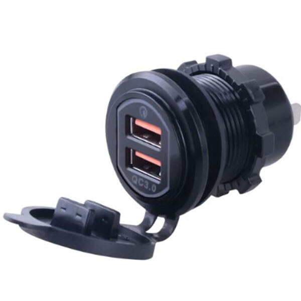 Зарядний пристрій USB YC-A89KB Dual QC3.0 синє підсвічування - № 1 Зарядний пристрій USB YC-A89KB Dual QC3.0 синє підсвічування - № 1