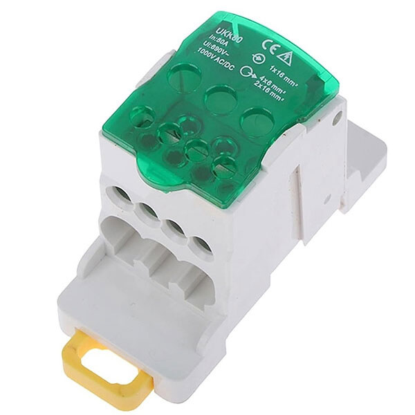 Распределительный блок UKK80A Green на DIN-рейку - № 2 Распределительный блок UKK80A Green на DIN-рейку - № 2
