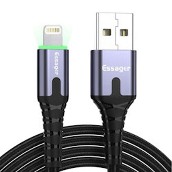 Кабель USB 2.0 AM/Apple Lightning 1м с подсветкой серый - № 1 Кабель USB 2.0 AM/Apple Lightning 1м с подсветкой серый - № 1