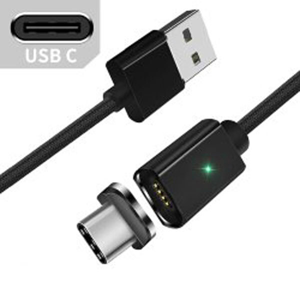 Кабель магнитный USB2.0 AM/Type-C 1м черная текстильн. оплетка - № 1 Кабель магнитный USB2.0 AM/Type-C 1м черная текстильн. оплетка - № 1