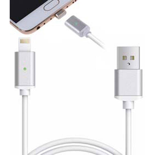 Кабель магнитный USB Apple Lightning 1м белый - № 2 Кабель магнитный USB Apple Lightning 1м белый - № 2