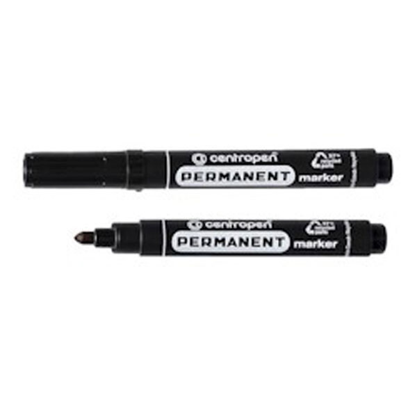 Маркер перманентный Centropen 8566, 2-4 мм, черный - № 1 Маркер перманентный Centropen 8566, 2-4 мм, черный - № 1