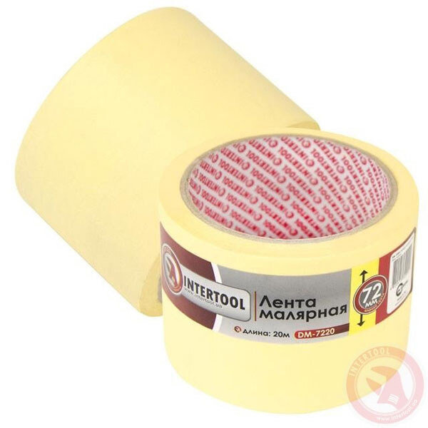 Стрічка малярна 72 мм, 20 м, жовта, DM-7220 - № 1 Стрічка малярна 72 мм, 20 м, жовта, DM-7220 - № 1