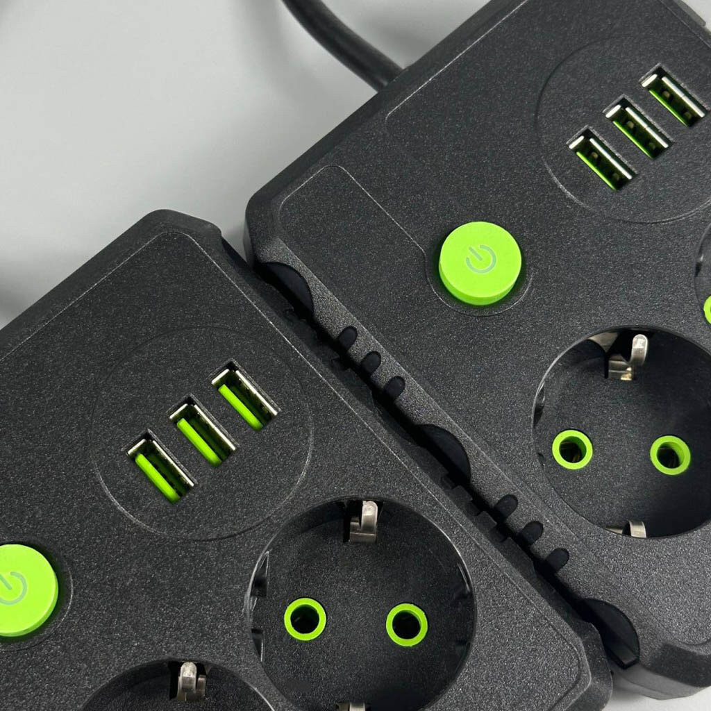 Сетевой удлинитель UA Power F13U, 2.0 м., Черный - № 2 Сетевой удлинитель UA Power F13U, 2.0 м., Черный - № 2