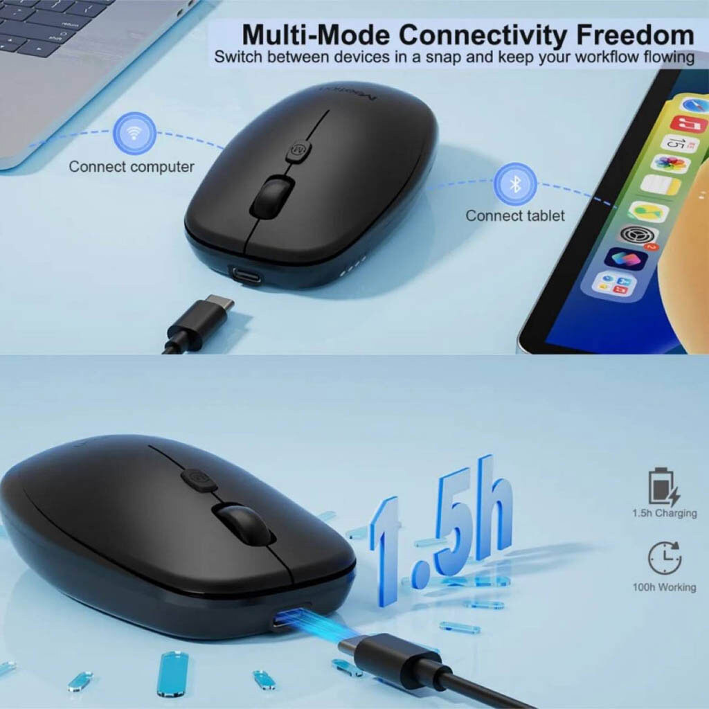 Мышь Meetion Anywhere 1, Серый - № 5 Мышь Meetion Anywhere 1, Серый - № 5