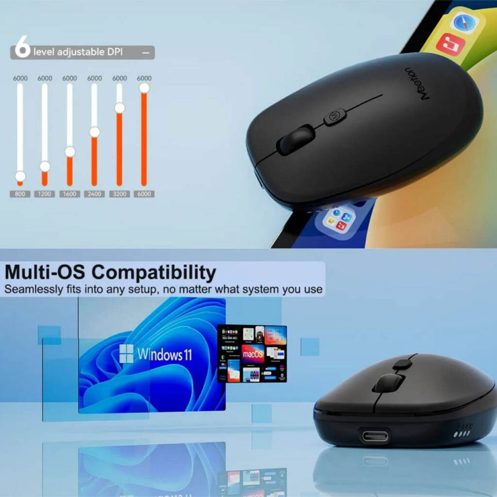 Мышь Meetion Anywhere 1, Серый - № 6 Мышь Meetion Anywhere 1, Серый - № 6