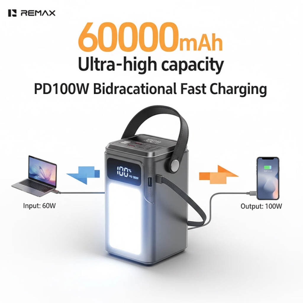Портативная батарея (Power Bank) Remax FP-33, 60000 mAh, Серый - № 2 Портативная батарея (Power Bank) Remax FP-33, 60000 mAh, Серый - № 2