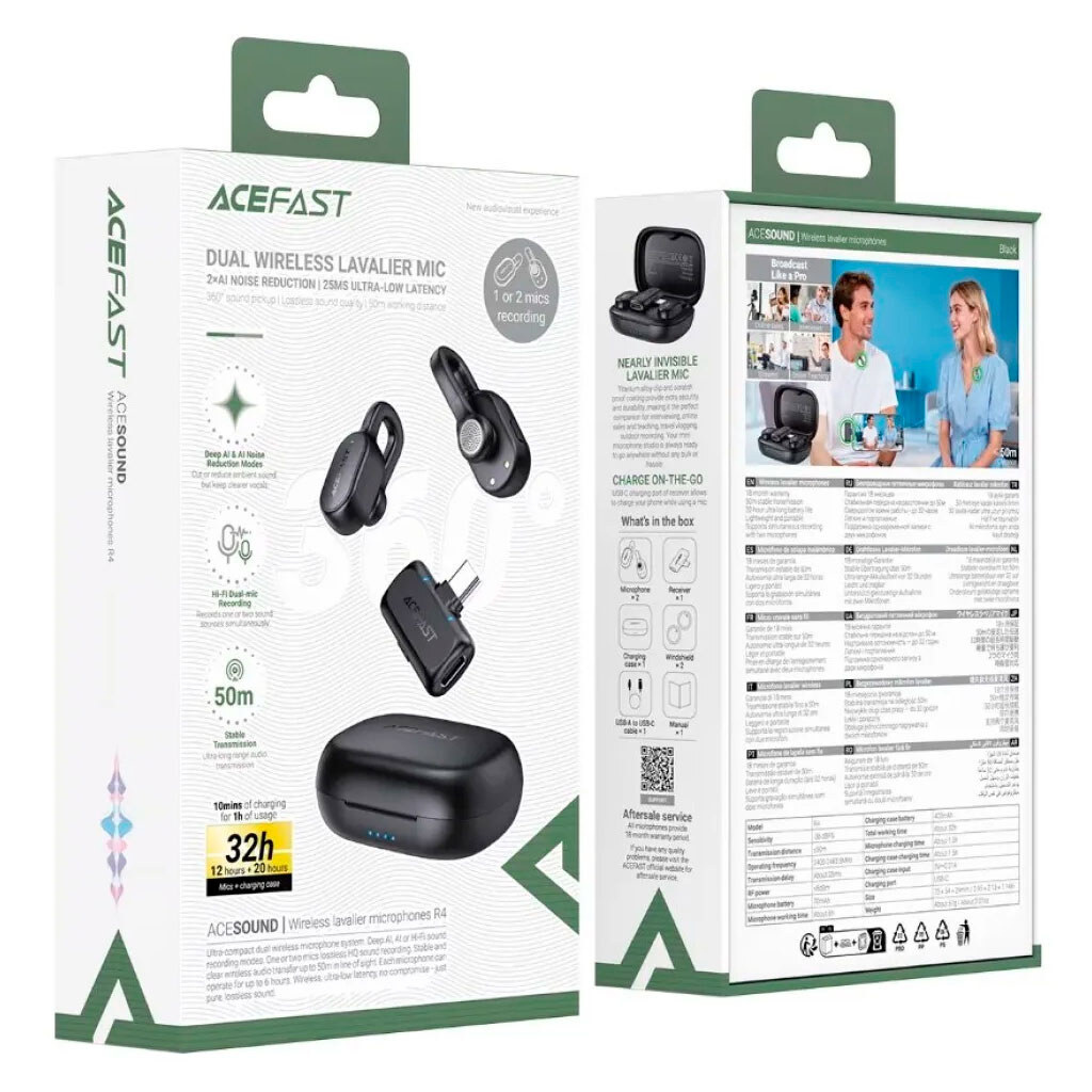 Мікрофон петличний AceFast R4, Чорний - № 2 Мікрофон петличний AceFast R4, Чорний - № 2