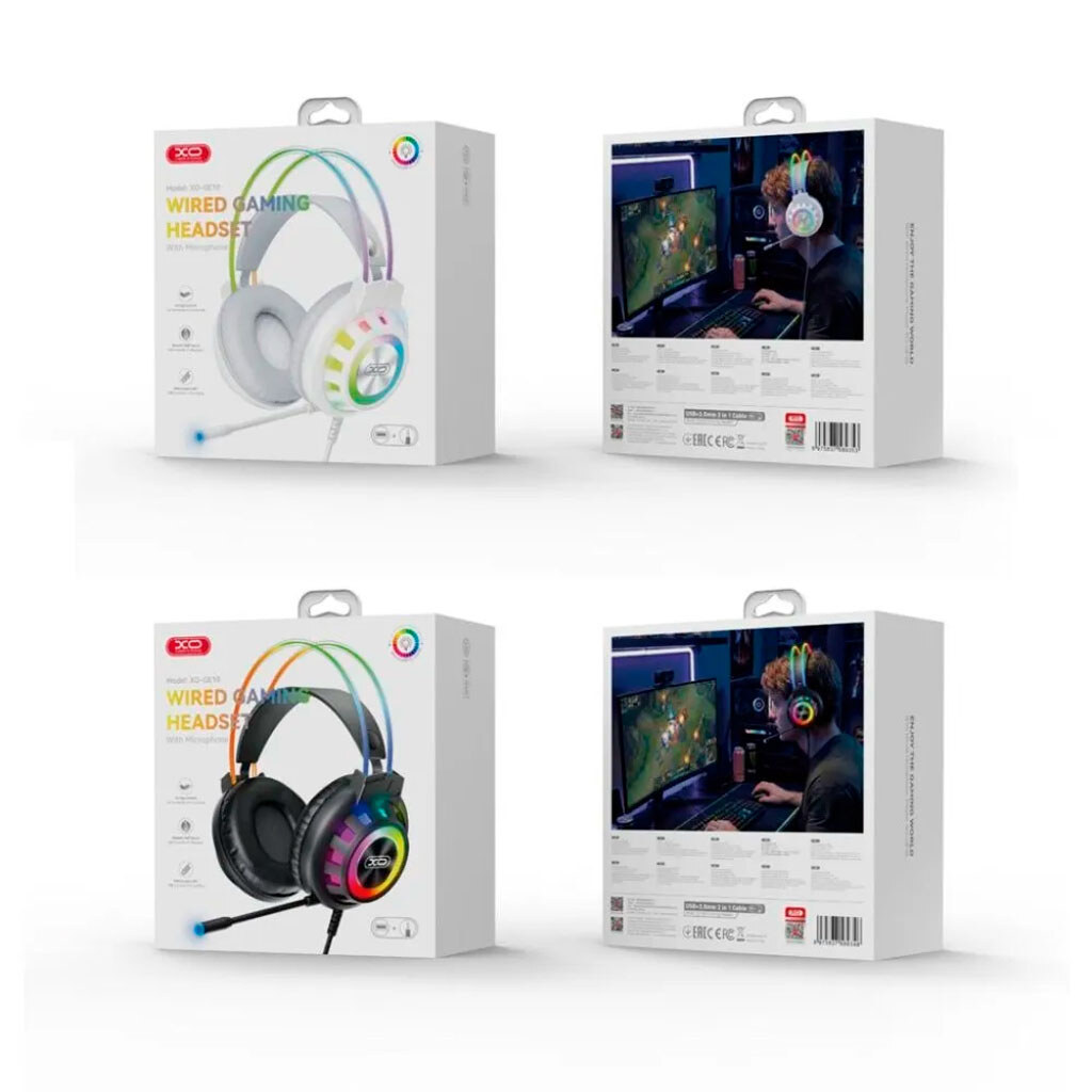 Наушники XO GE10 Colorful, С микрофоном, Черный - № 2 Наушники XO GE10 Colorful, С микрофоном, Черный - № 2