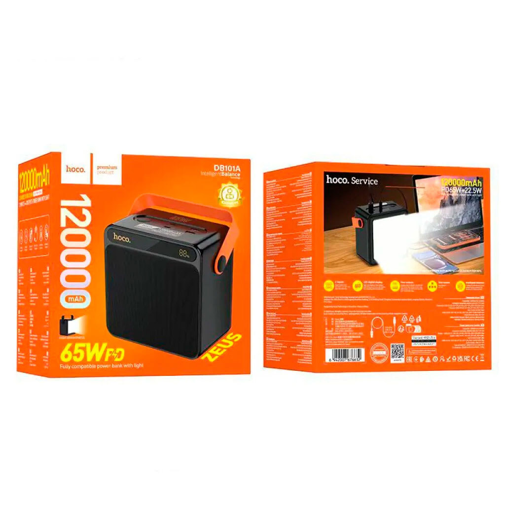 Портативная батарея (Power Bank) Hoco DB101A Zeus, 120000 mAh, Черный - № 6 Портативная батарея (Power Bank) Hoco DB101A Zeus, 120000 mAh, Черный - № 6