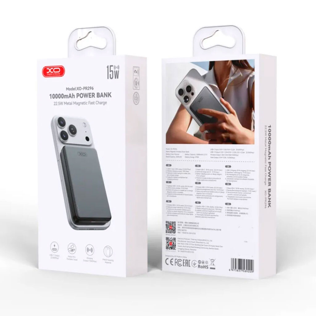 Портативная батарея (Power Bank) XO PR296, 10000 mAh, Серый - № 2 Портативная батарея (Power Bank) XO PR296, 10000 mAh, Серый - № 2