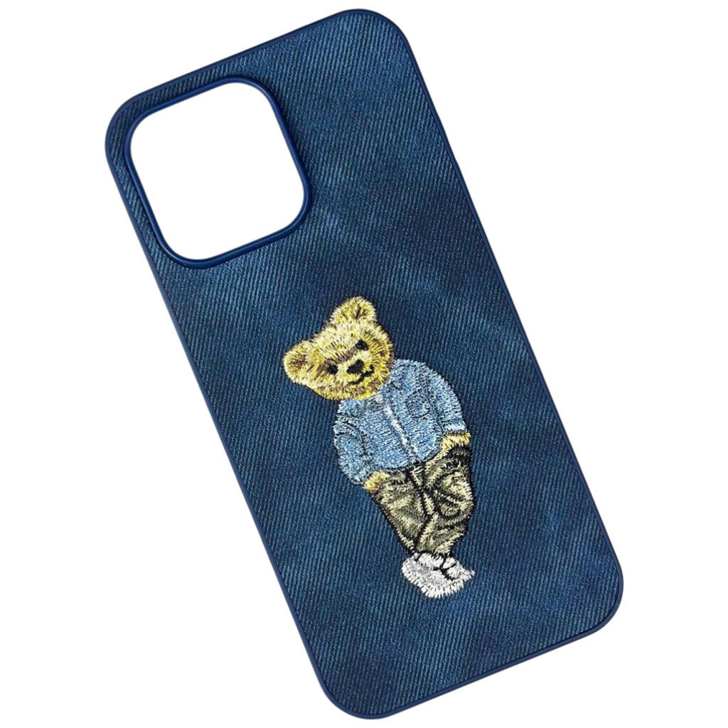 Чохол (накладка) Apple iPhone 11, Teddy Bear Embroidered, Синій - № 1 Чохол (накладка) Apple iPhone 11, Teddy Bear Embroidered, Синій - № 1