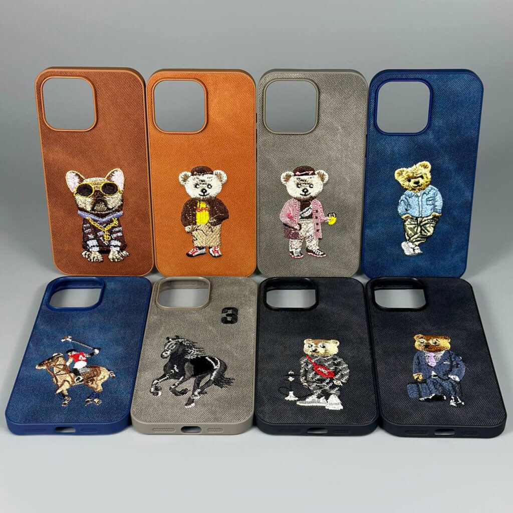 Чохол (накладка) Apple iPhone 11, Teddy Bear Embroidered, Синій - № 2 Чохол (накладка) Apple iPhone 11, Teddy Bear Embroidered, Синій - № 2