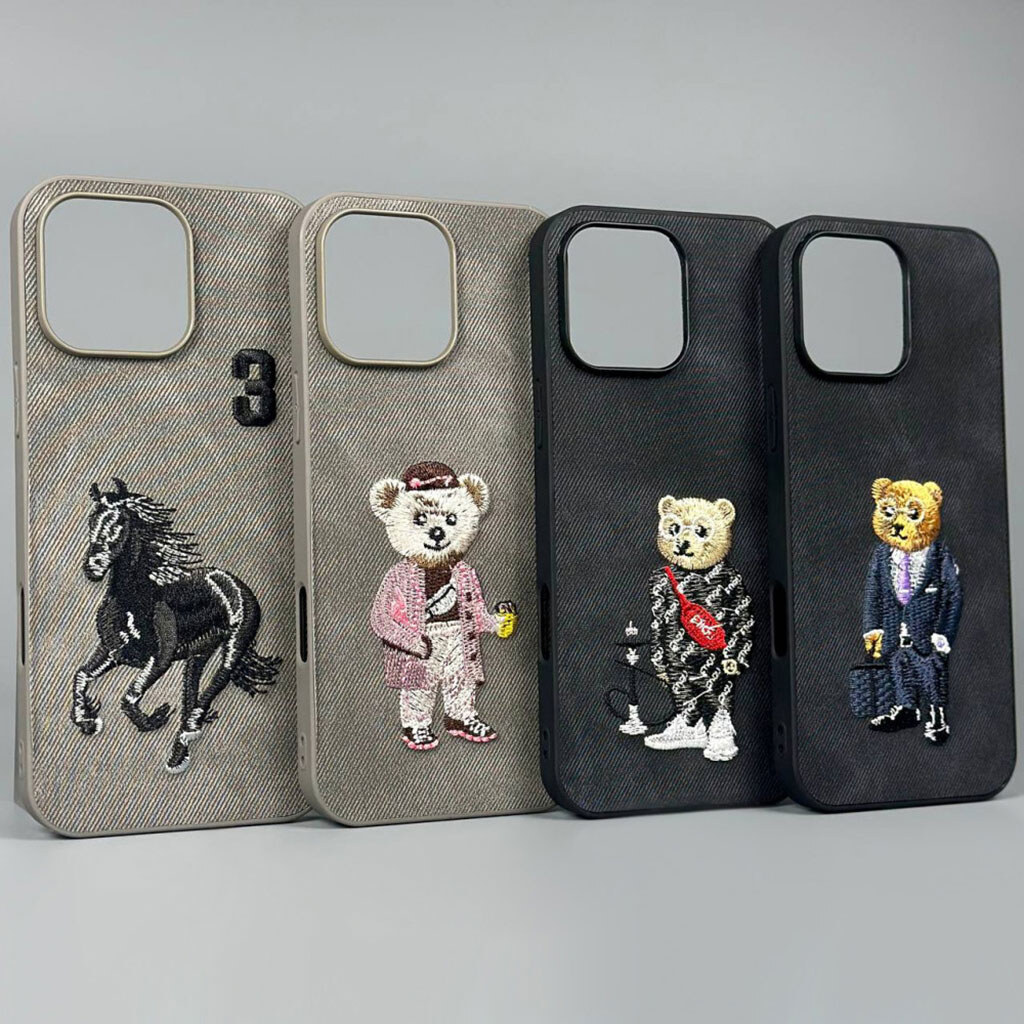 Чохол (накладка) Apple iPhone 11, Teddy Bear Embroidered, Синій - № 3 Чохол (накладка) Apple iPhone 11, Teddy Bear Embroidered, Синій - № 3