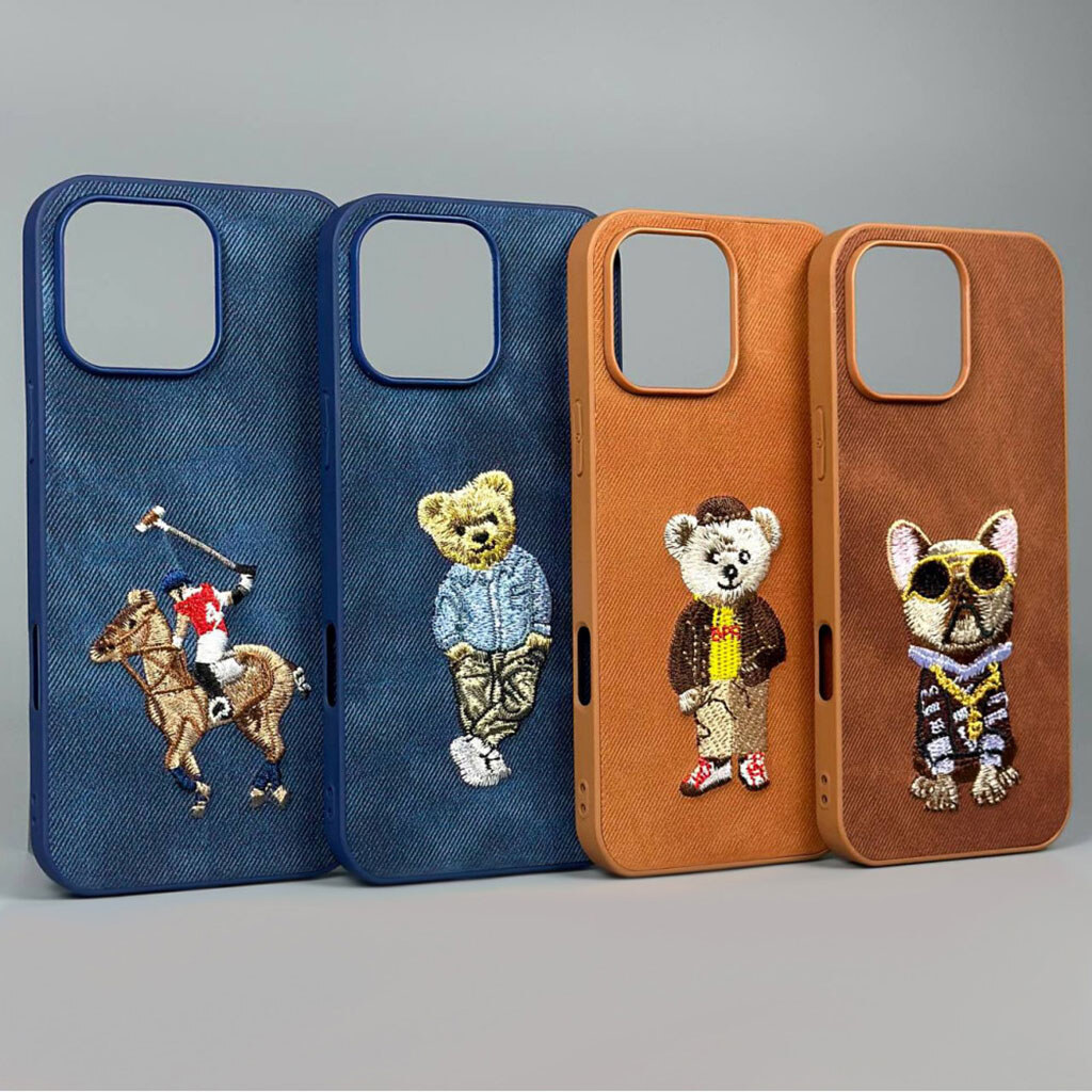 Чохол (накладка) Apple iPhone 11, Teddy Bear Embroidered, Синій - № 4 Чохол (накладка) Apple iPhone 11, Teddy Bear Embroidered, Синій - № 4