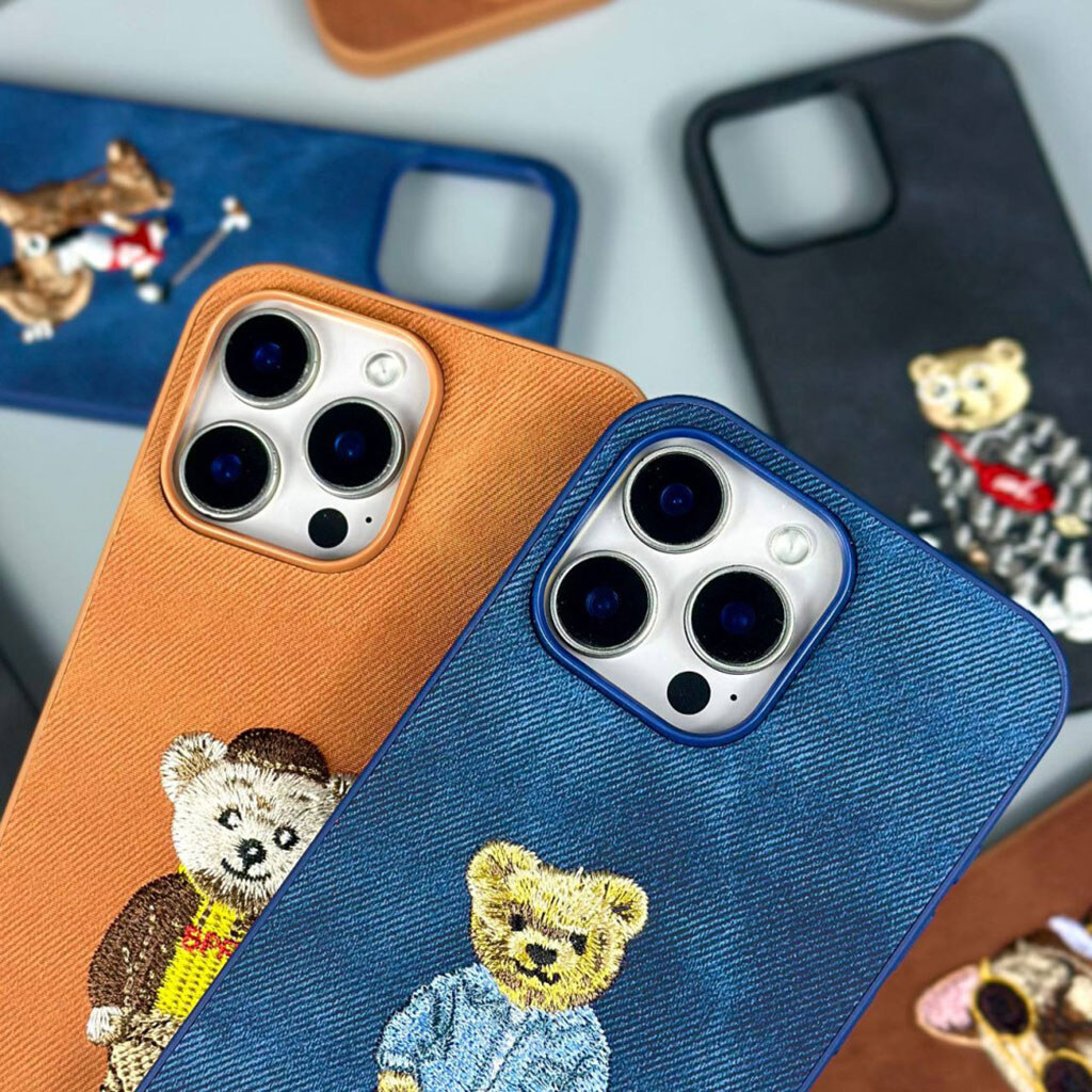 Чохол (накладка) Apple iPhone 11, Teddy Bear Embroidered, Синій - № 6 Чохол (накладка) Apple iPhone 11, Teddy Bear Embroidered, Синій - № 6