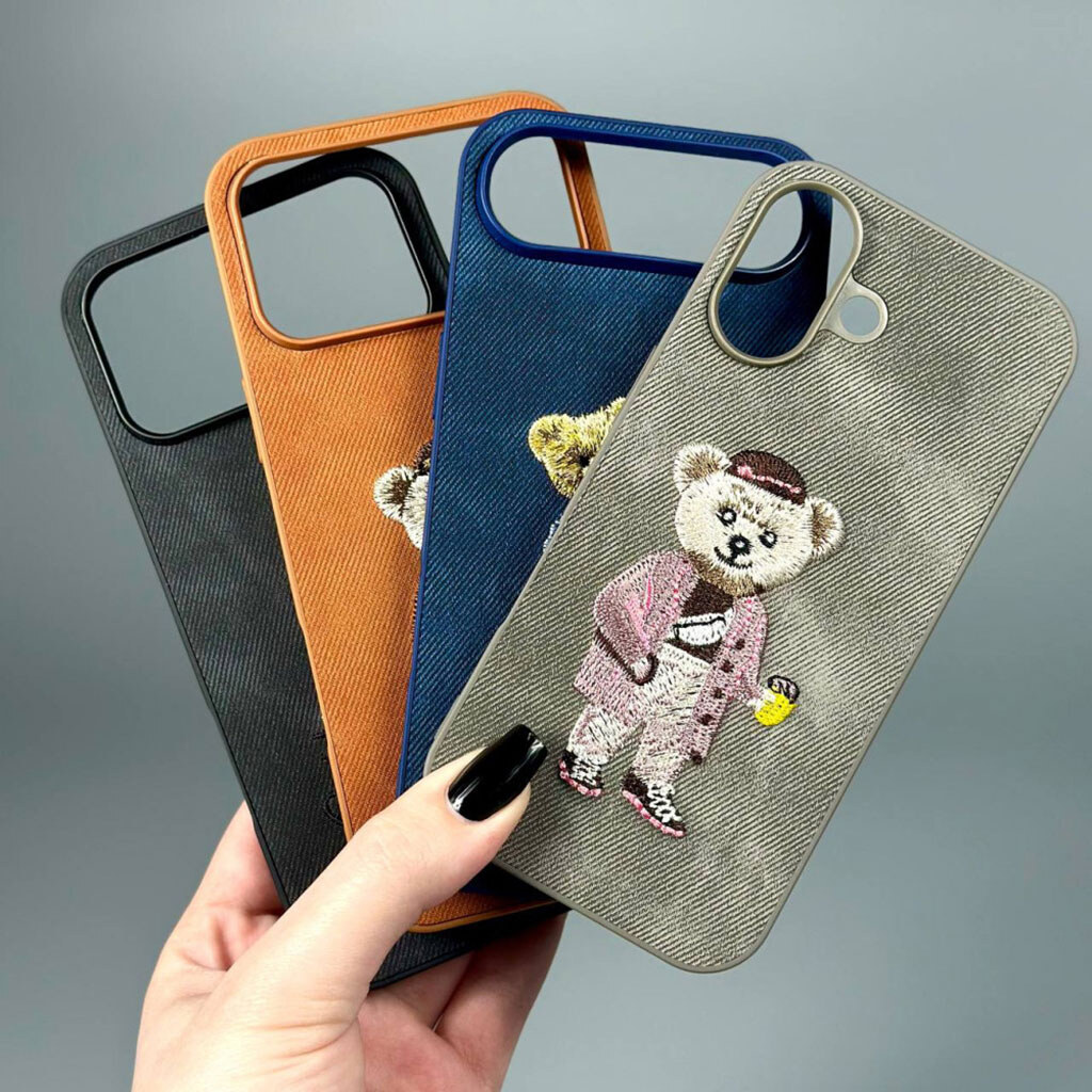 Чохол (накладка) Apple iPhone 11, Teddy Bear Embroidered, Синій - № 9 Чохол (накладка) Apple iPhone 11, Teddy Bear Embroidered, Синій - № 9
