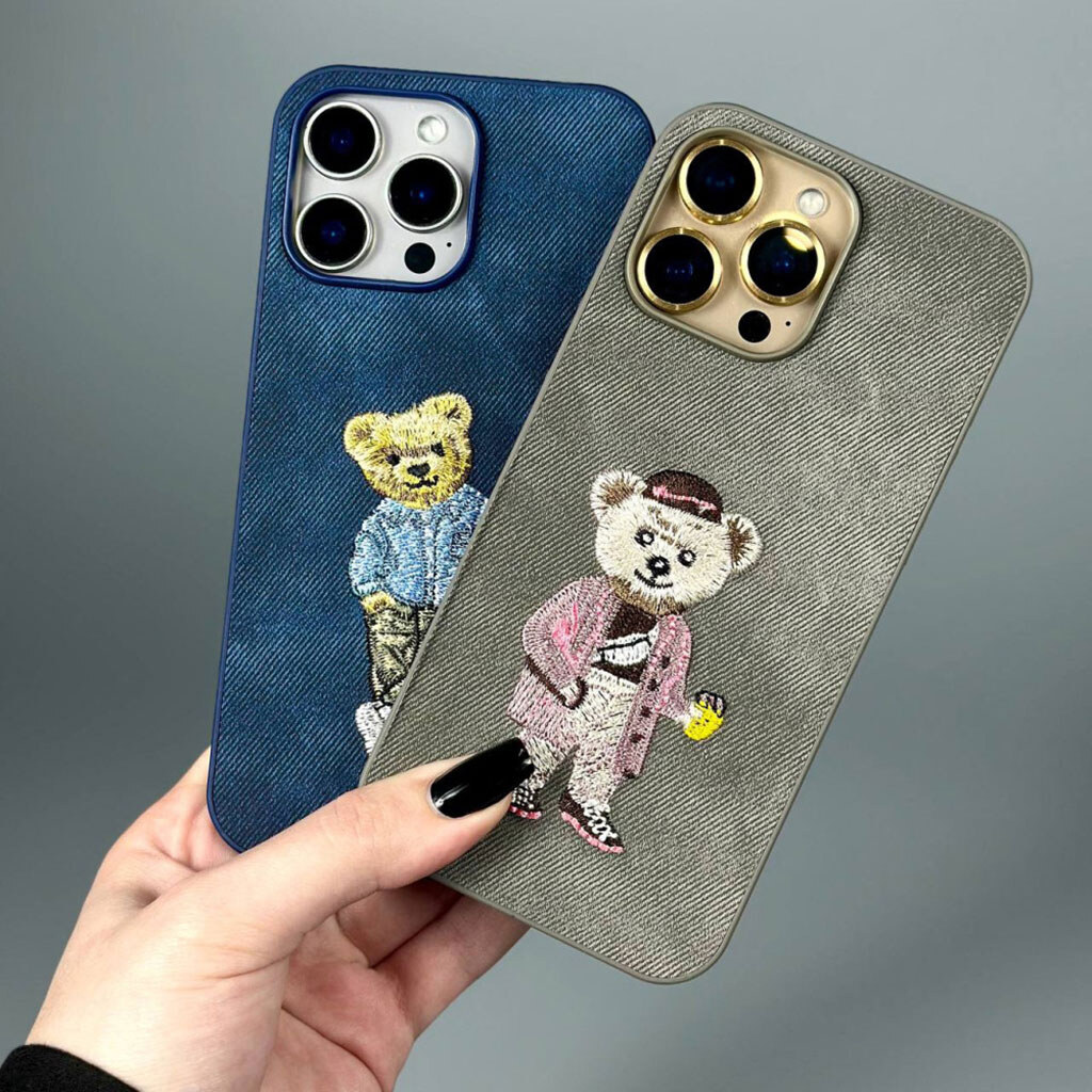 Чохол (накладка) Apple iPhone 11, Teddy Bear Embroidered, Синій - № 10 Чохол (накладка) Apple iPhone 11, Teddy Bear Embroidered, Синій - № 10