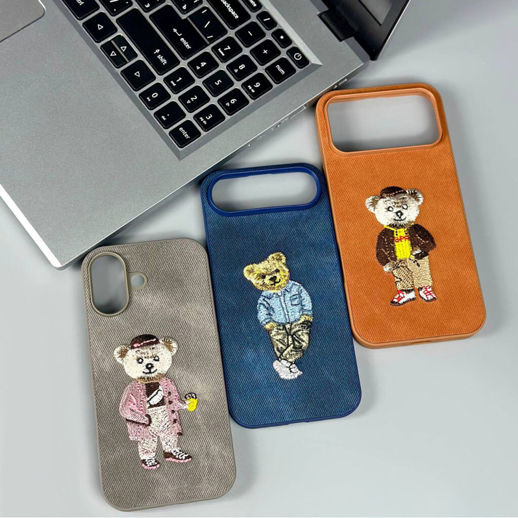 Чохол (накладка) Apple iPhone 11, Teddy Bear Embroidered, Синій - № 11 Чохол (накладка) Apple iPhone 11, Teddy Bear Embroidered, Синій - № 11