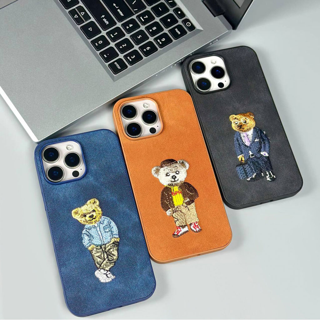 Чохол (накладка) Apple iPhone 11, Teddy Bear Embroidered, Синій - № 12 Чохол (накладка) Apple iPhone 11, Teddy Bear Embroidered, Синій - № 12