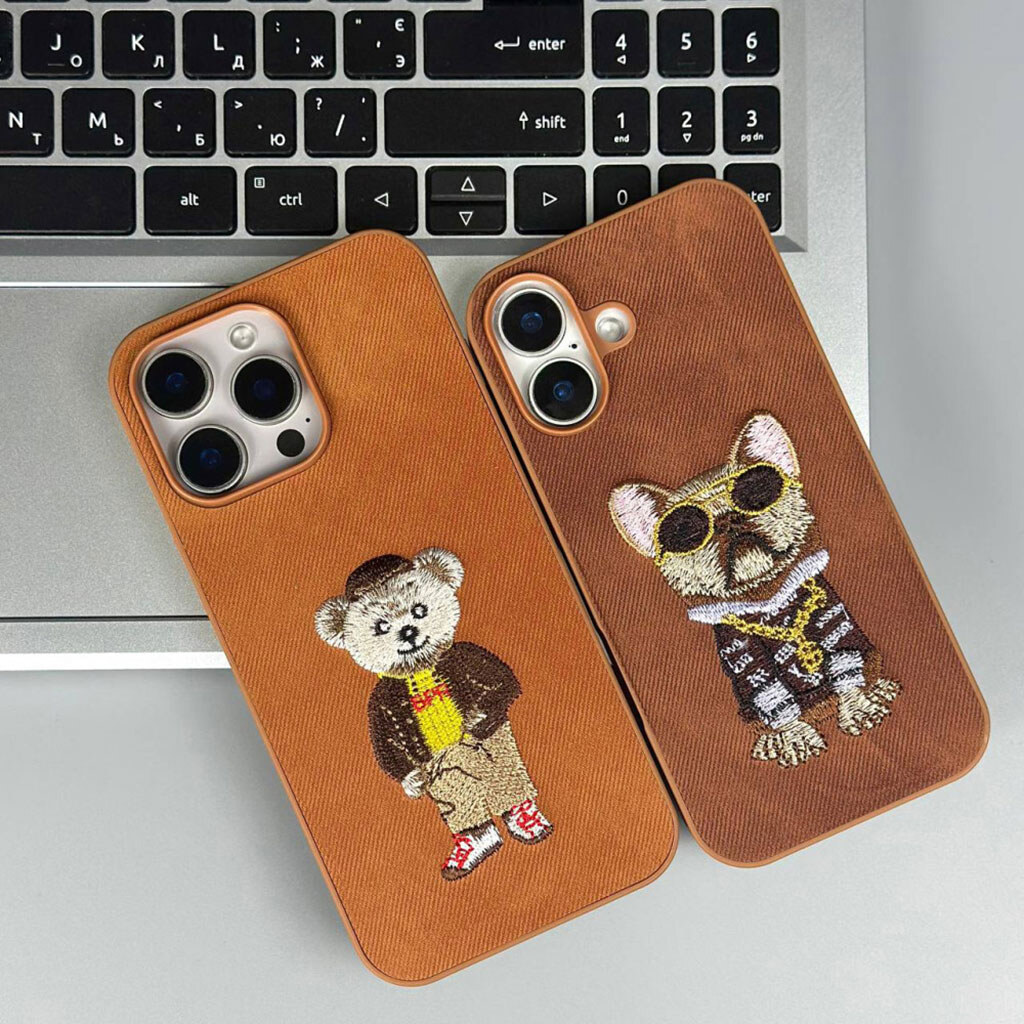 Чохол (накладка) Apple iPhone 11, Teddy Bear Embroidered, Синій - № 13 Чохол (накладка) Apple iPhone 11, Teddy Bear Embroidered, Синій - № 13