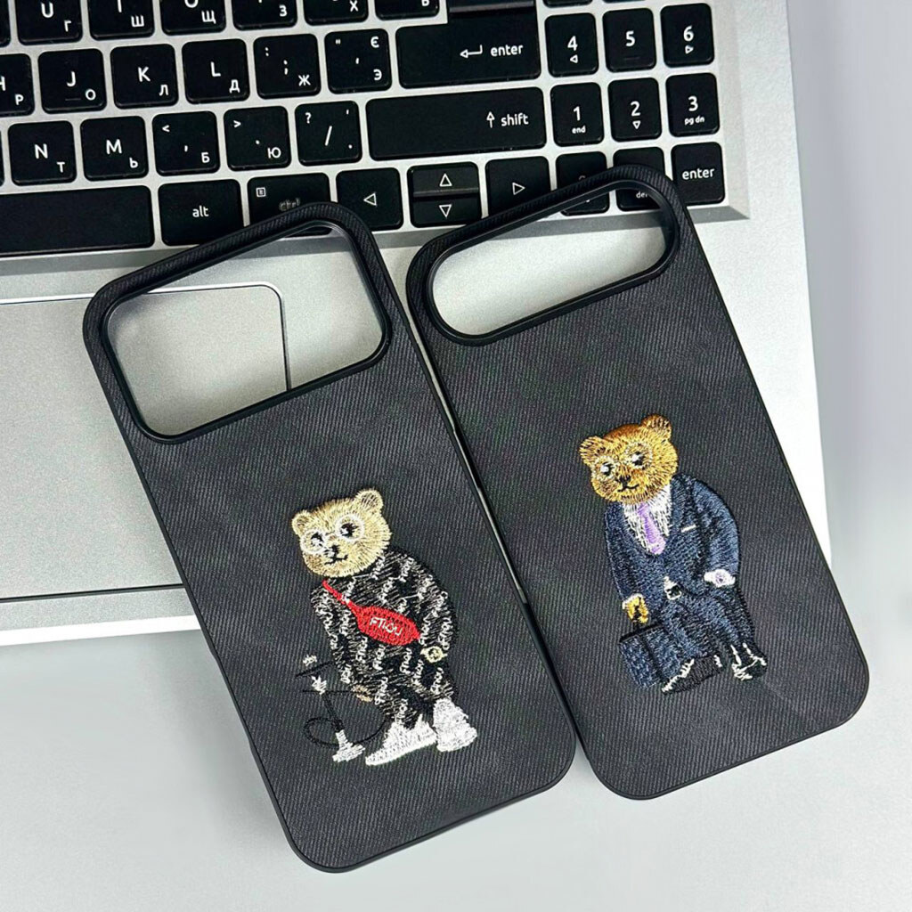 Чохол (накладка) Apple iPhone 11, Teddy Bear Embroidered, Синій - № 14 Чохол (накладка) Apple iPhone 11, Teddy Bear Embroidered, Синій - № 14