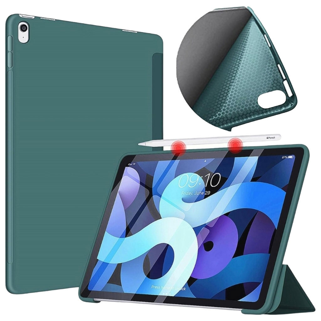 Чехол (книжка) Apple iPad Air 11 2026, BeCover Tri Fold Soft TPU, Dark Green, Зеленый - № 1 Чехол (книжка) Apple iPad Air 11 2026, BeCover Tri Fold Soft TPU, Dark Green, Зеленый - № 1