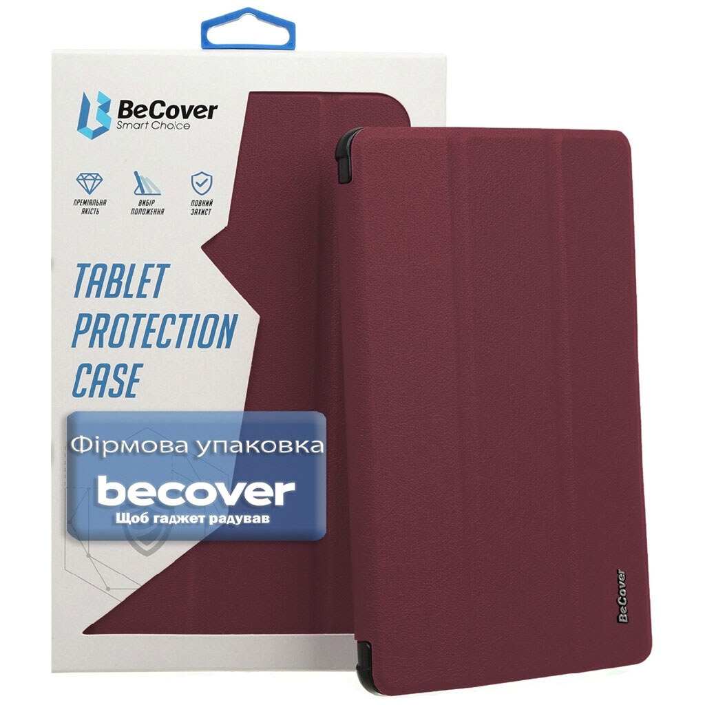Чехол (книжка) Samsung Galaxy Tab A11 Plus, BeCover Smart, Red Wine, Красный - № 2 Чехол (книжка) Samsung Galaxy Tab A11 Plus, BeCover Smart, Red Wine, Красный - № 2