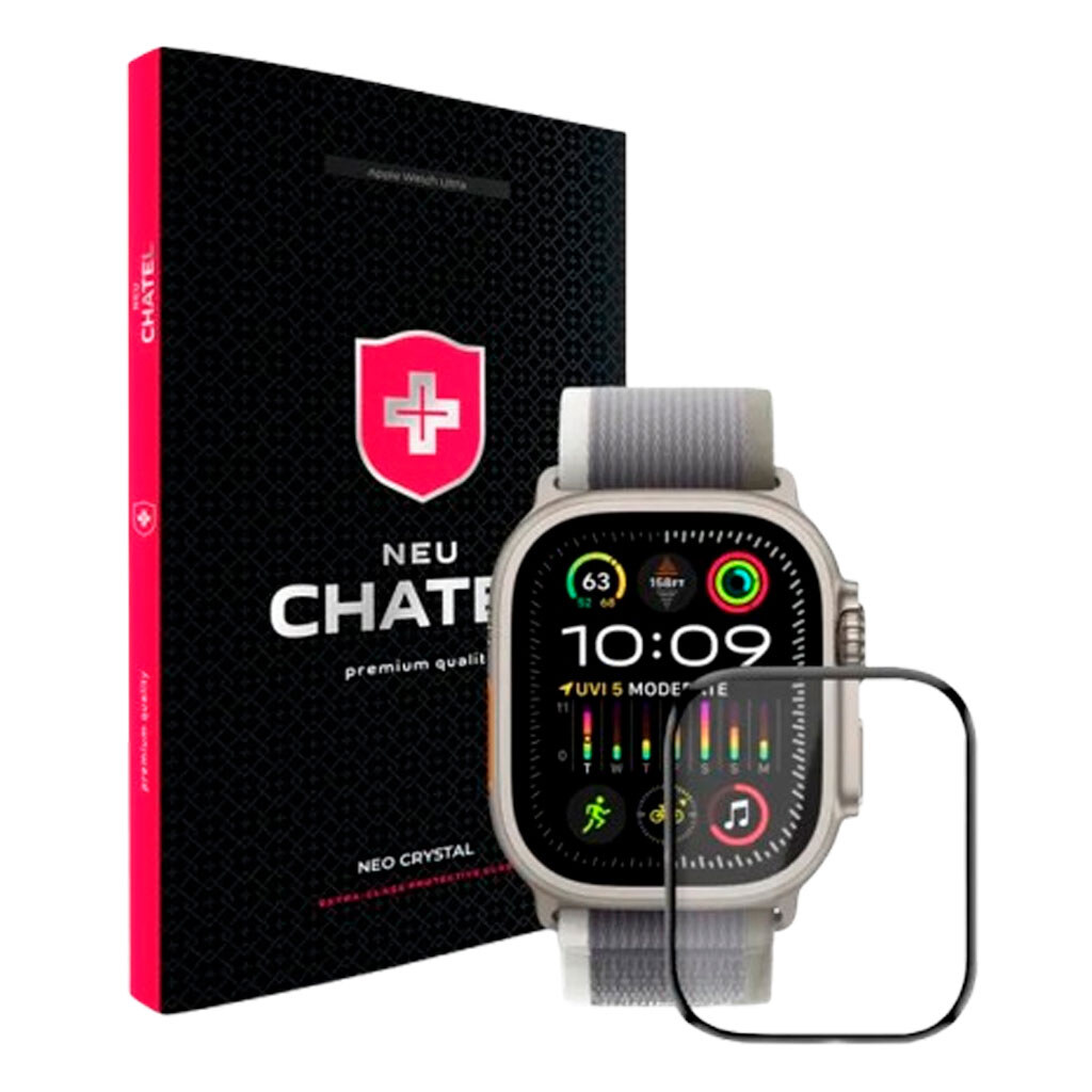 Защитное стекло Apple Watch Ultra, NEU Chatel Corning, Черный - № 1 Защитное стекло Apple Watch Ultra, NEU Chatel Corning, Черный - № 1