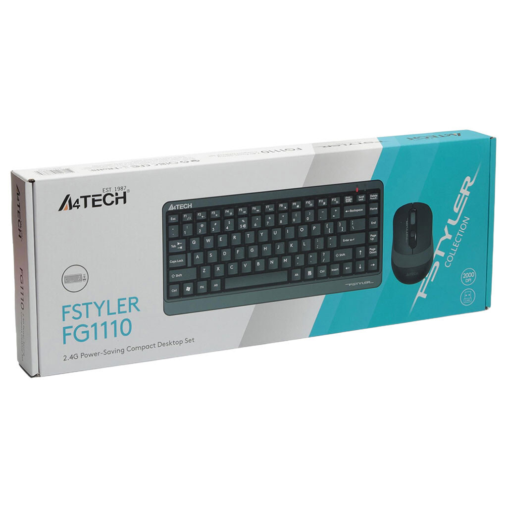Клавиатура и мышь A4Tech FG1110, Серый - № 4 Клавиатура и мышь A4Tech FG1110, Серый - № 4