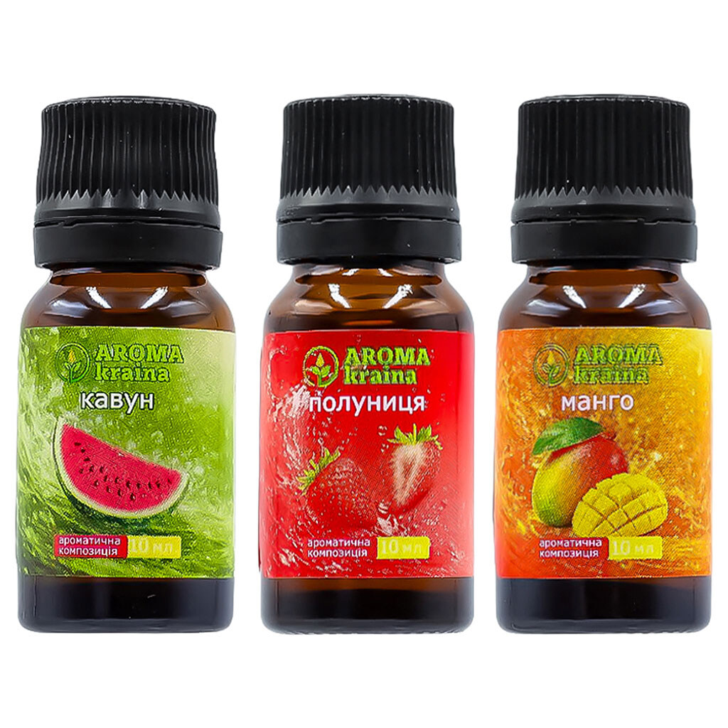 Набір олій ефірних Aroma kraina Juicy Mood, 3 шт. х 10 мл - № 2 Набір олій ефірних Aroma kraina Juicy Mood, 3 шт. х 10 мл - № 2