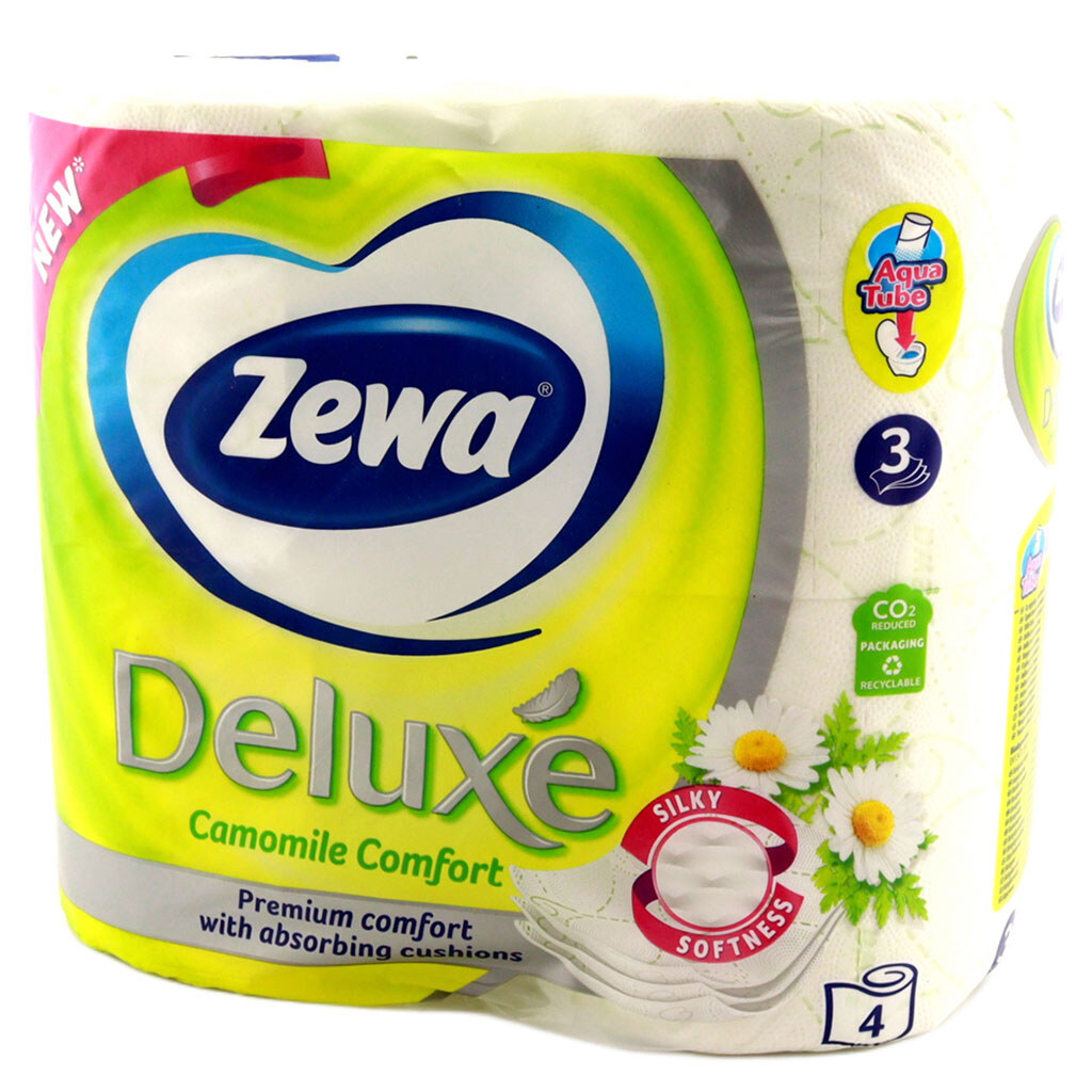 Набір паперу туалетного Zewa Deluxe "Ромашка", тришаровий, 4 рул./уп. - № 2 Набір паперу туалетного Zewa Deluxe "Ромашка", тришаровий, 4 рул./уп. - № 2