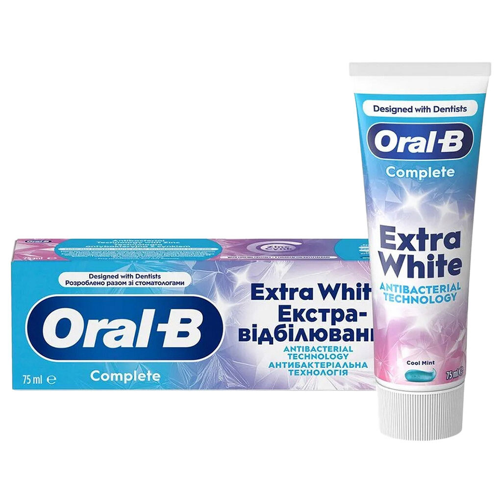 Паста зубная ORAL-B Complete "Экстра отбеливания", 75 мл - № 2 Паста зубная ORAL-B Complete "Экстра отбеливания", 75 мл - № 2